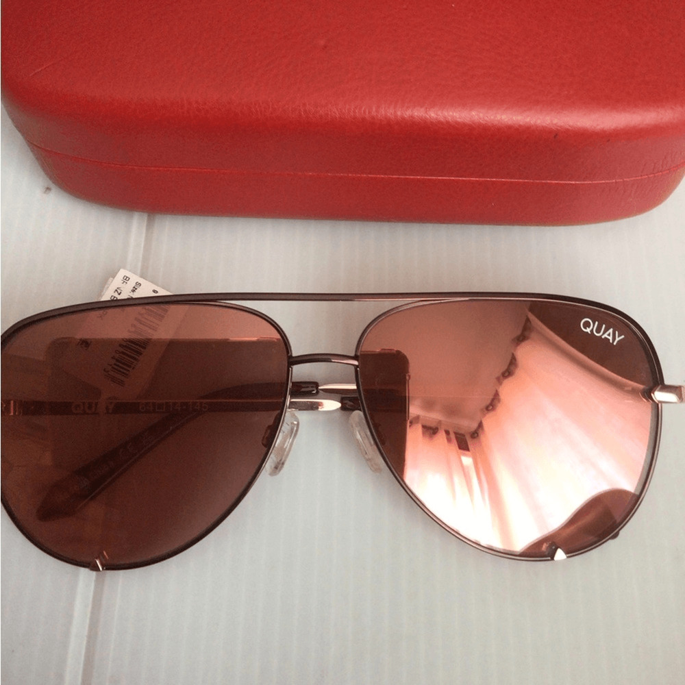NEW ! Quay Aviator High Key Pink Sunglasses - Picture 5 of 8